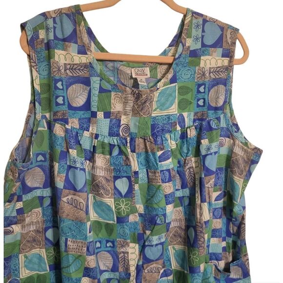 Only Necessities House Dress Lounge Wear Comfy Cool Print, Plus Size 1X - Picture 3 of 8